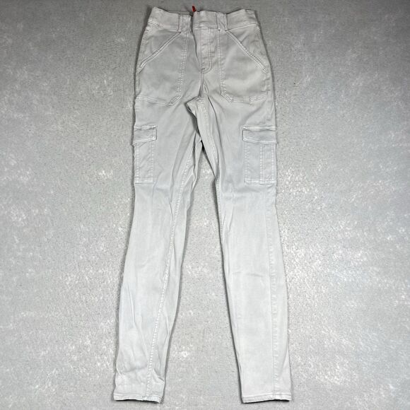 Spanx Stretch Twill Cargo Ankle Jogger Pants Gray Stretchy Women’s Size Medium - Picture 1 of 12